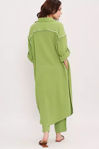 Green cotton kurta set