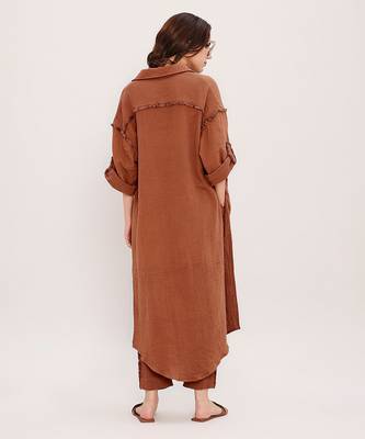 Brown cotton kurta set 2