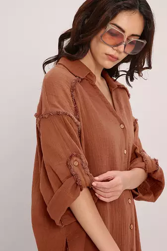 Brown cotton kurta set