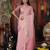 light pink color orgenza zari woven saree with blouse