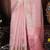light pink color orgenza zari woven saree with blouse