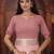 light pink color orgenza zari woven saree with blouse