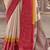 red poly viscose silk blend stripes kanjeevaram zari weaving saree