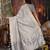 grey color orgenza zari woven saree with blouse