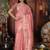 pink color orgenza zari woven saree with blouse