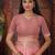 pink color orgenza zari woven saree with blouse