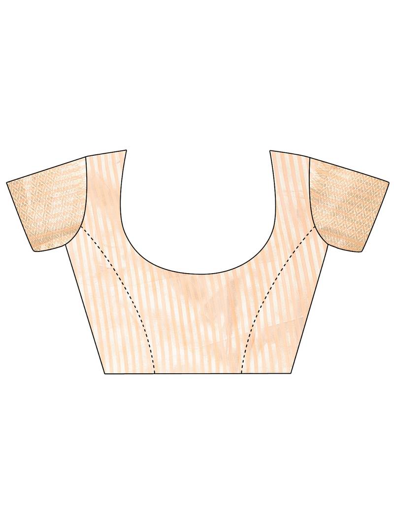 orange color cotton plain zari border saree with blouse