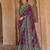 purple soft silk blend floral and paisley printed kashmiri jamewar saree