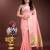 pink color cotton plain zari border saree with blouse