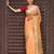 orange color cotton plain zari border saree with blouse