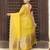 yellow color cotton plain zari border saree with blouse