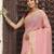 pink color cotton plain zari border saree with blouse
