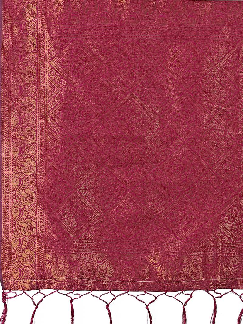 grey color woven lichi art silk blend saree with blouse