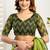 Olive digital printed linen ready to wear designer saree with unstitched blouse