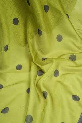 Olive digital printed linen ready to wear designer saree with unstitched blouse 8