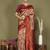 Brown color woven lichi art silk blend saree with blouse
