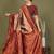 Brown color woven lichi art silk blend saree with blouse