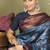 sky blue color woven lichi art silk blend saree with blouse