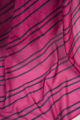 Magenta digital printed linen ready to wear designer saree with unstitched blouse 8