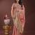 peach color orgenza zari border saree with blouse