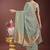 light green color orgenza zari border saree with blouse