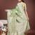 light green color linen cotton zari weaving saree with blouse