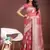 pink color linen cotton zari weaving saree with blouse