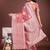 pink color linen cotton zari weaving saree with blouse
