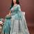 sky blue color linen cotton zari weaving saree with blouse