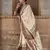 Off white  soft silk madhubani art printed saree