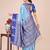 sky blue color woven lichi art silk blend saree with blouse