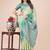 light green color woven lichi art silk blend saree with blouse