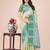 light green color woven lichi art silk blend saree with blouse