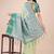 light green color woven lichi art silk blend saree with blouse