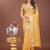 yellow color zari border orgenza saree with blouse