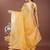 yellow color zari border orgenza saree with blouse