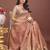 peach color zari border orgenza saree with blouse