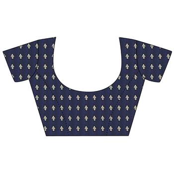 navy blue soft silk blend woven patola printed saree 5