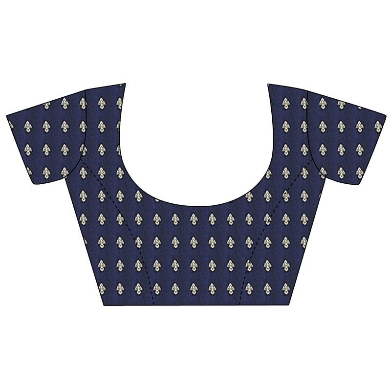 navy blue soft silk blend woven patola printed saree