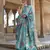 teal green soft silk blend woven patola printed saree