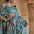 teal green soft silk blend woven patola printed saree