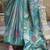 teal green soft silk blend woven patola printed saree