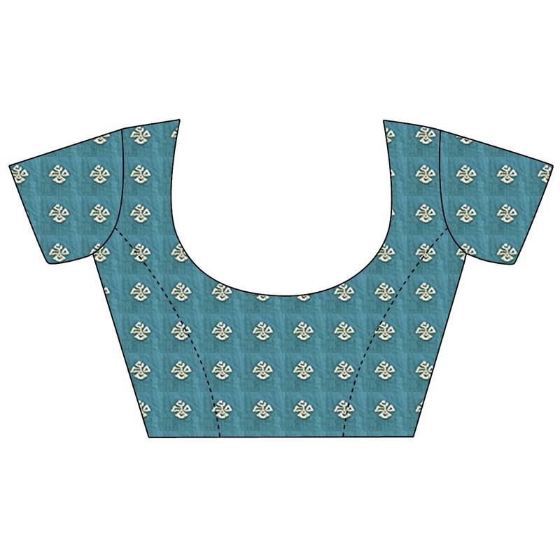 teal green soft silk blend woven patola printed saree