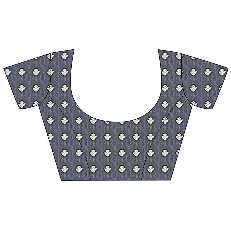 grey soft silk blend woven patola printed saree