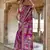 pink soft silk blend woven patola printed saree
