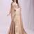 Beige color zari lining border orgenz saree with blouse