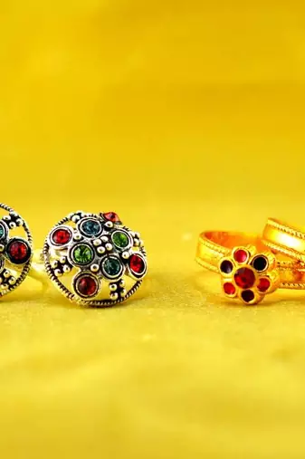 Gold And Silver Platted Toe Ring