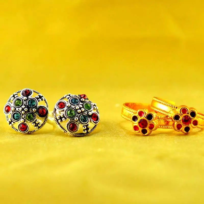 Gold And Silver Platted Toe Ring