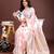white & pink color cotton zari woven saree with blouse