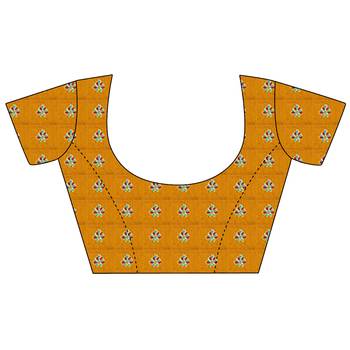 mustard floral zaal print patola saree 5